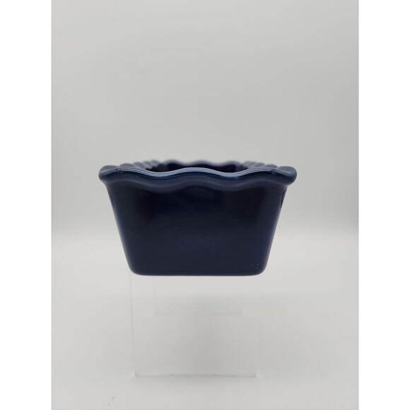 Nantucket Ceramic Mini Loaf Pan Santa Claus Winter Scene Navy Blue NEW 6" x 3" - Picture 2 of 12